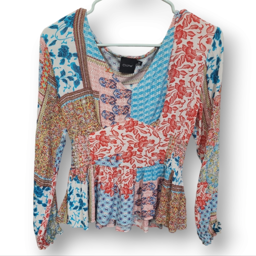 Boho hippie long bell sleeve top